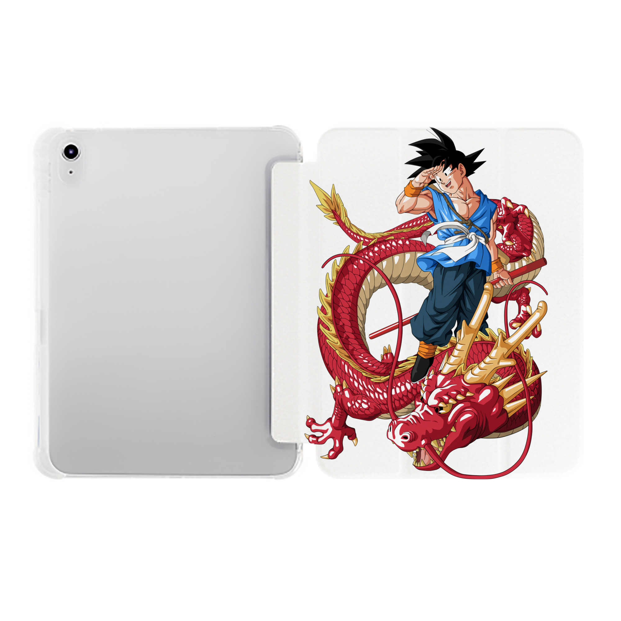 （画像用） ドラゴンボール 孫悟空（そん ごくう）Son Goku カカロット DRAGON BALL Kakarotto IPad ケース ペン収納付き 三つ折りスタンド PUレザー×シリコン 対応機種9.5/10.5/10.9インチ
